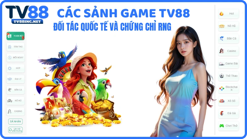 Các sảnh game TV88: Đối tác quốc tế và chứng chỉ RNG